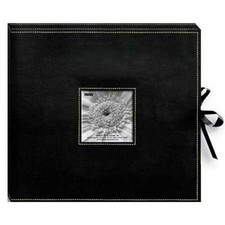 Pioneer Photo Album 12x12 3-Ring Sewn Frame Scrapbook Box, Black