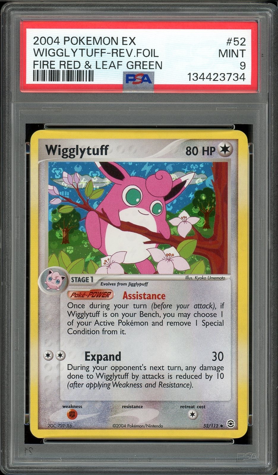 Pokemon Wigglytuff Fire Red & Leaf Green Reverse Holo #52/112 PSA 9