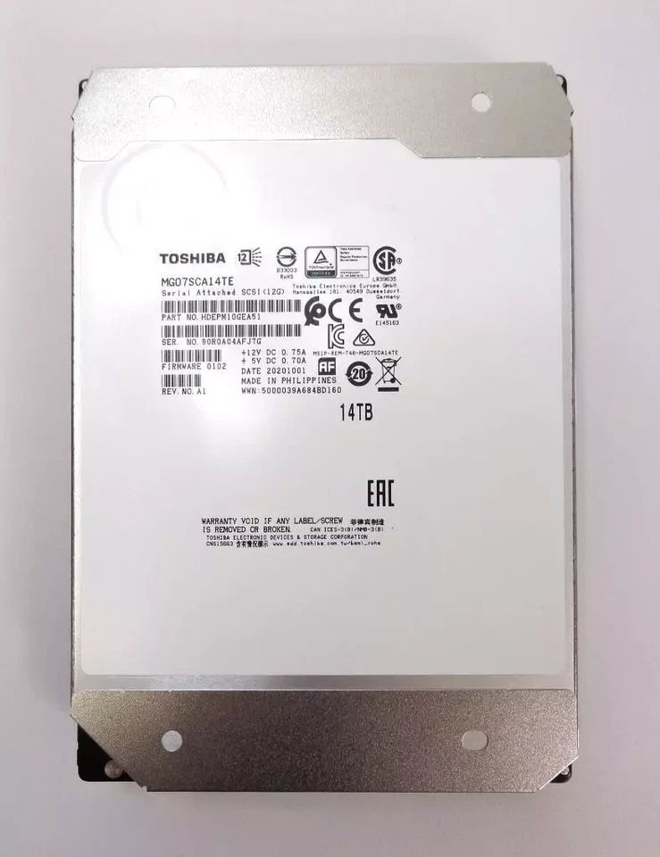 Toshiba MG07SCA14TE 14TB SAS 12Gb/s 256 Mb 3.5" Hard Drive - Image 3 of 3