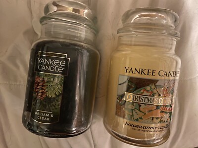 2 Yankee Candle Vtg Christmas 22 Oz. Unused/New balsam /cedar&Christmas cookie