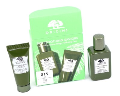 Origins Skin-Soothing Saviors Mega-Mushroom Mega Hydrating Duo 1oz & 0.5oz [NIB]