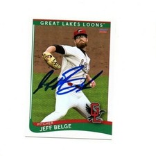 Jeff Belge signed autograph 2021 Great Lakes Loons baseball card Syracuse NY