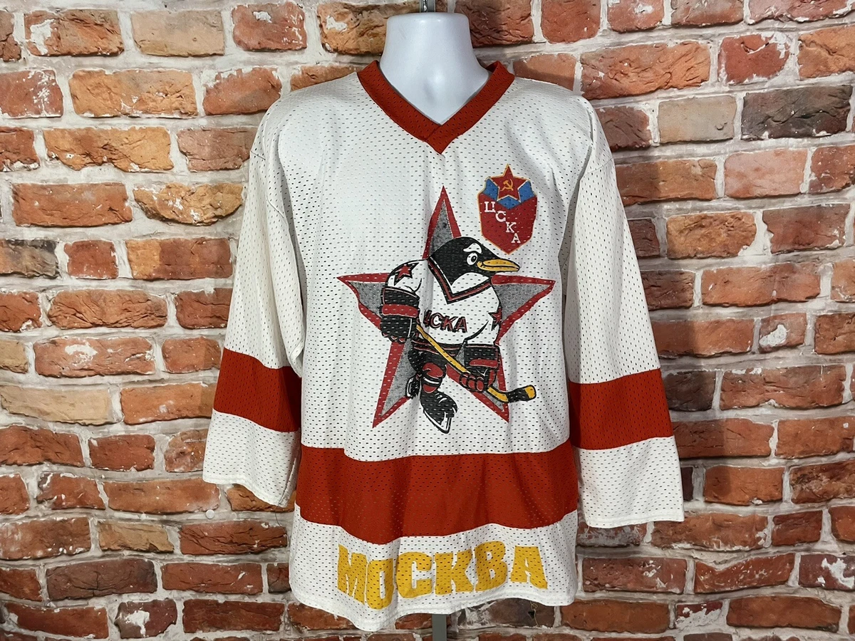 rare RUSSIAN PENGUINS Hockey Jersey sz L Mockba Moscow IHL eBay