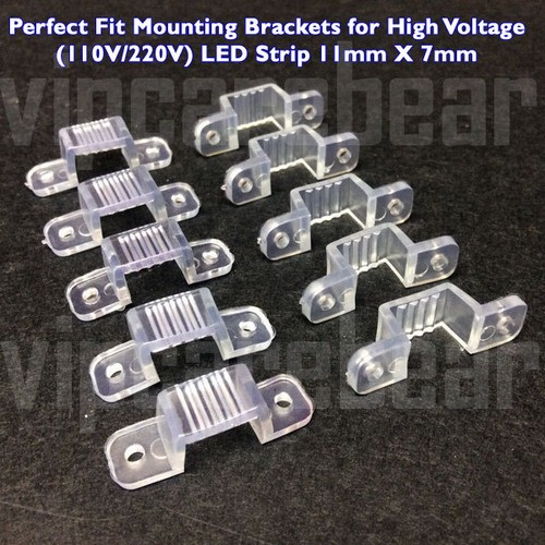 20 Stück PVC Halterung für 110V Hochvolt SMD LED StripLight (11mm x 7mm) - Bild 2 von 3