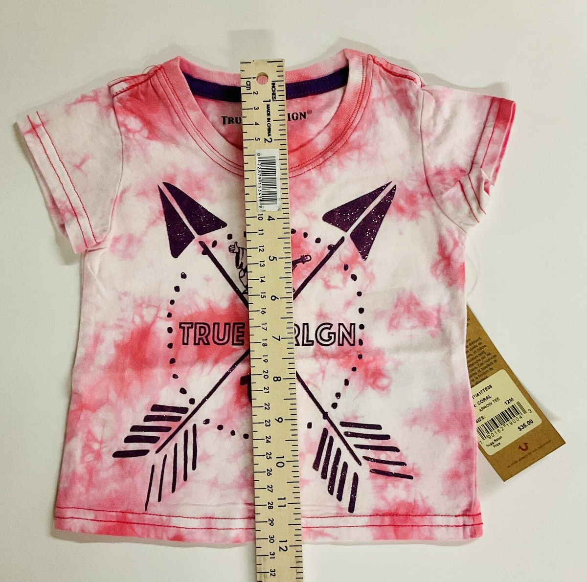 true religion coral arrow tee Shirt size 12 months new with tags