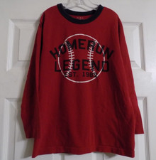 Boy's The Children's Place HOMERUN LEGEND Shirt Size 7-8 Baseball Theme Red
