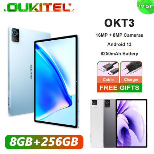 Oukitel OKT3 4G Tablet 10.51" 8250mAh 8GB+256GB Android 13 6MP Octa Core Tablets - Picture 1 of 21
