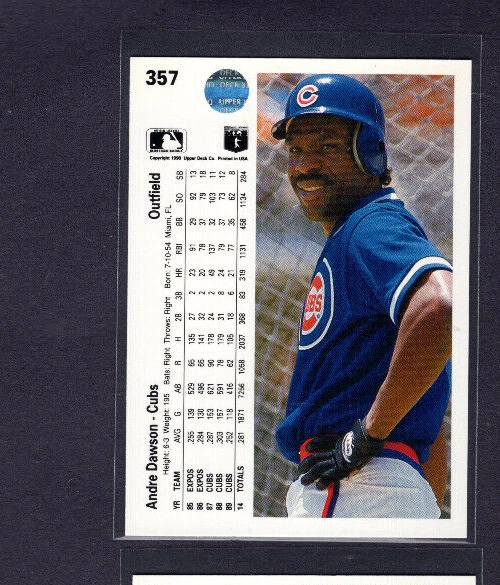 2010 UPPER DECK 20TH ANNIVERSARY BUYBACK 1990 #357 ANDRE DAWSON CUB EST 1-3 MADE - Image 2 of 2