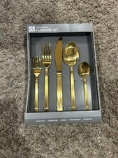 Gold Finish Stainless Steel 20 Piece Flatware Set