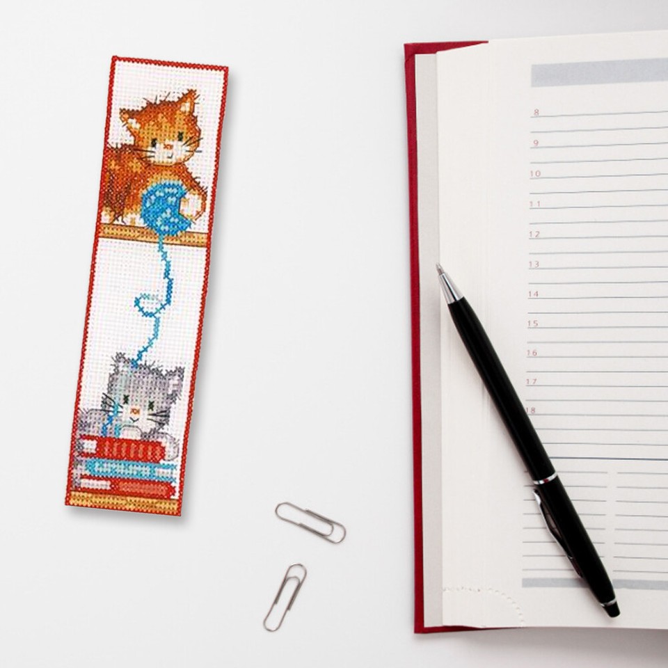 Cat Bookmarks Embroidery Kits DIY 14CT Counted Living Room Needlework
