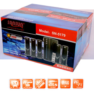 SANSUN HOME THEATER SYSTEM SN-5179 1xSUBWOOOFER 5xSATELLITEN LAUTSPRECHER 55WATT