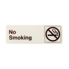 Hy-Ko 3 in. x 9 in. Plastic Self Adhesive No Smoking Sign