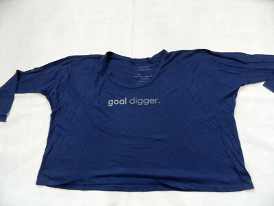 GOOD HYOUMAN cooles Oversize Shirt ''goal digger'' blau Gr. XS/S TOP BI720