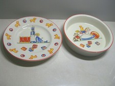 TIFFANY AND CO, 1992 TIFFANY TOYS CHILD'S BOWL AND CHILD'S PLATE - CHILD'S SET
