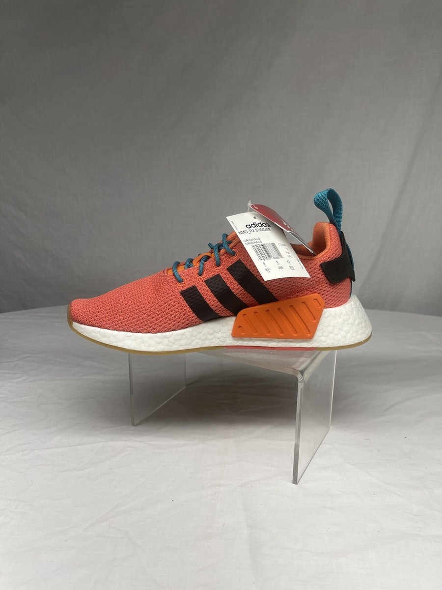 Adidas NMD R2 Summer Orange Spice Gum Teal Cloud White cq3081 Size