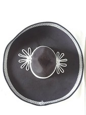 Men's Black Cowboy Decorated wide brim Hat 7 inches