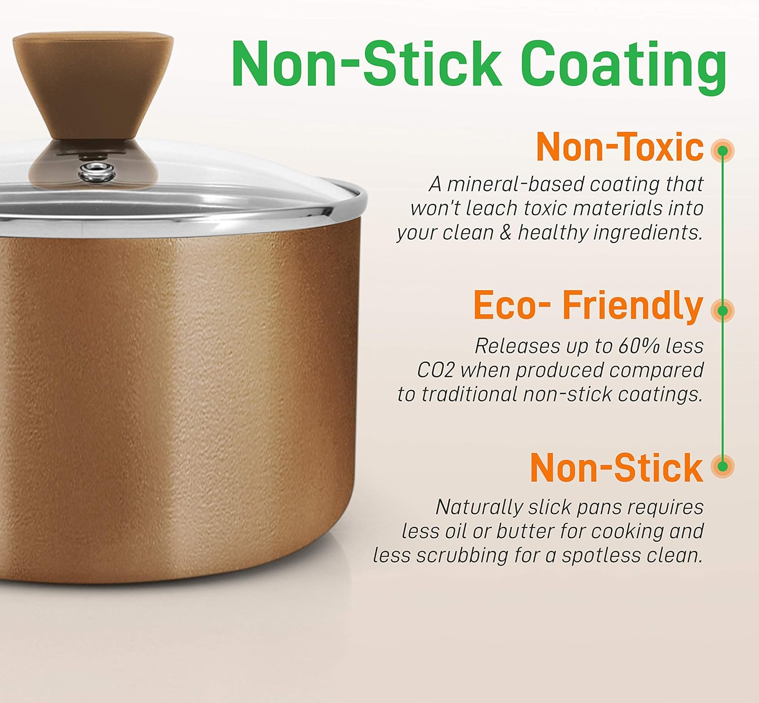 Stylish Non-Stick Kitchen Cookware Set Pots & Pans 13-Piece