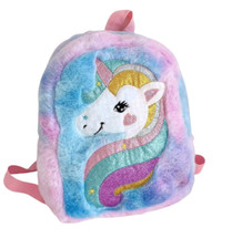 Lot of 2 New Unicorn Girls Plush Backpack Multicolor Adjustable Bag