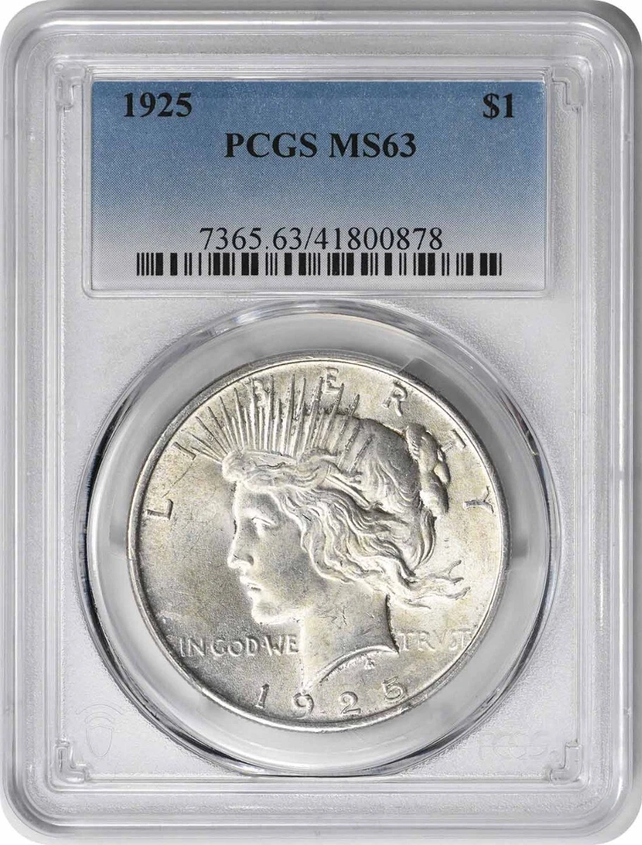 1925年 アメリカ ピースダラー 銀貨 PCGS MS63 1925 Peace Silver Dollar MS63 PCGS | eBay