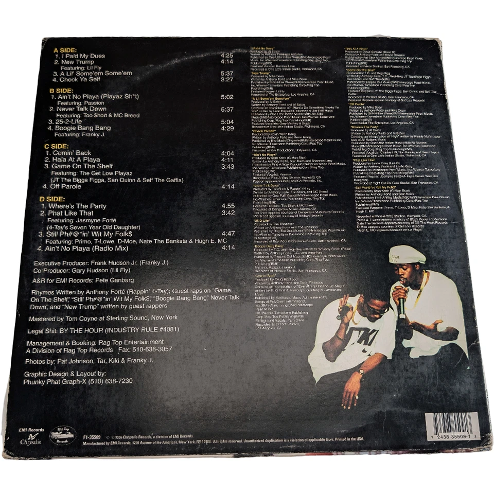 Rappin 4-Tay Off Parole 2LP Vinyl Original 1996 US Pressing EMI F1 35509 VG+ - Image 2 of 4