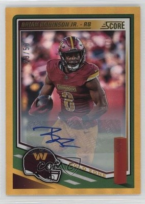 2025 Score Signatures Gold Zone /50 Brian Robinson Jr #176 Auto 8d2