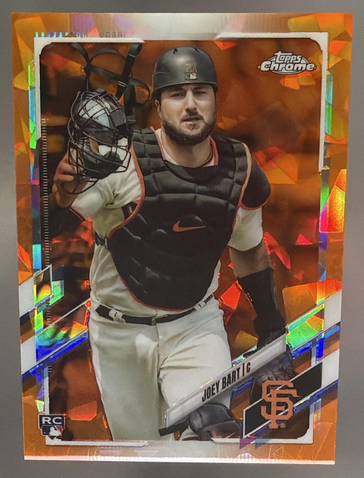 2021 Topps Chrome Sapphire Joey Bart #12 Orange 17/25 RC Giants