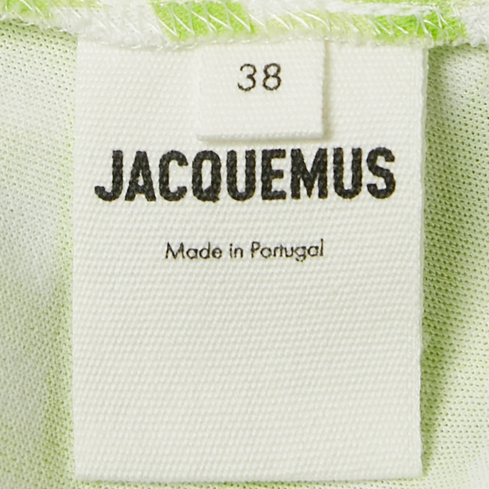Abito midi Jacquemus verde stampa a quadri jersey La Robe Nodi M