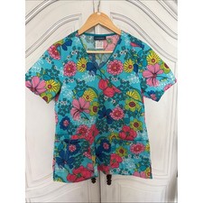 Cherokee Workwear Floral Scrub Top   Women's M Medical   Bright Botanical Print