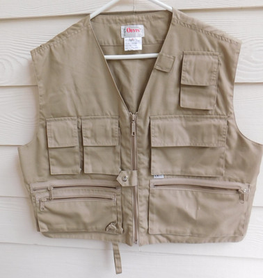 Orvis Men's Vintage Fly Fishing Vest Size Small Tan Wading Tackle Pockets *READ