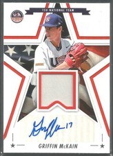 2025 Panini Stars & Stripes USA Baseball Griffin McKain Relic Auto #SSM-GM
