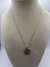 925 Sterling Silver Butterfly On A Chain Signed Thailand