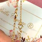 SALE 1CT 18K YELLOW GOLD WHITE TOPAZ BRACELET DECO CHAIN ROLO 14K CHARM PENDANT — photo 4