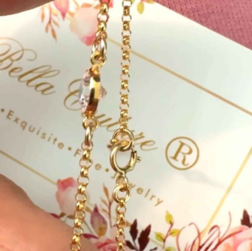 VENTA NUEVO BRAZALETE TOPACIO BLANCO ORO AMARILLO 18K CADENA DECO COLGANTE ENCANTO 14K de colección Foto 4 de 4