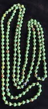 Antique 1920s Italian Murano MILLIFORI Glass Bead Opera Length Necklace 60