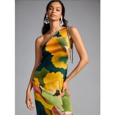 Farm Rio x Anthropologie Bold Printed One Shoulder Dress XL