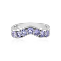 Cavill Tansanit Silberring 0,69Ct 925 Silber Wellen Lila Damenring- Echtschmuck