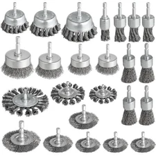 24 Pcs Wire Wheel Brush for Drill, Heavy Duty Drill Wire Brush Set, 1/4'' Hex...
