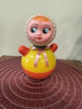 RARE USSR VINTAGE Soviet RUSSIA doll toy Nevalyashka Plastic Roly Poly children