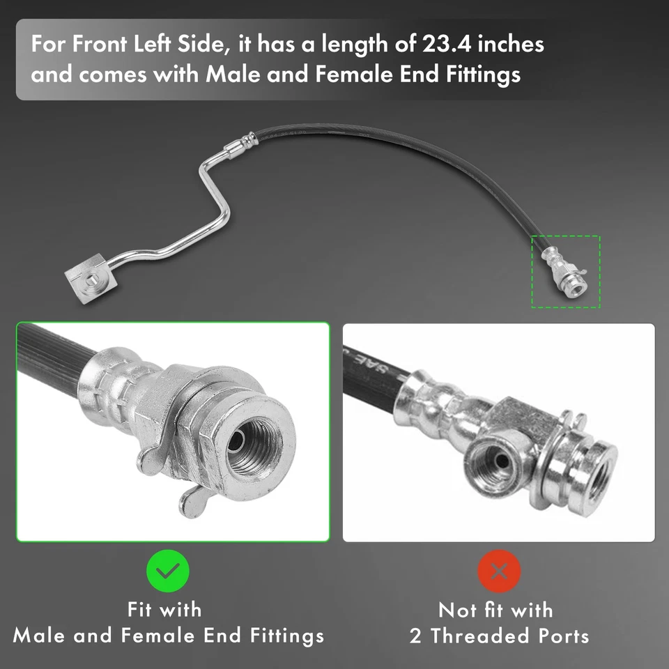 2x Manguera hidráulica de freno delantero para Ford F Super Duty 1989-1994 F53 F59 89-94 Foto 2 de 4