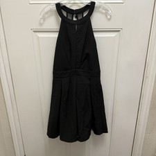 Tea And Cup Women’s Sleeveless Knee Length Fit And Flare Black Dress Size L NWT