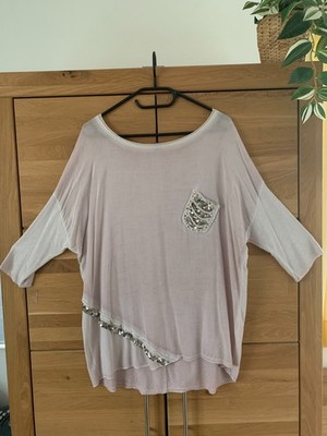 Tredy Shirt mit  Paillettenverzierung Rosa Gr. 40