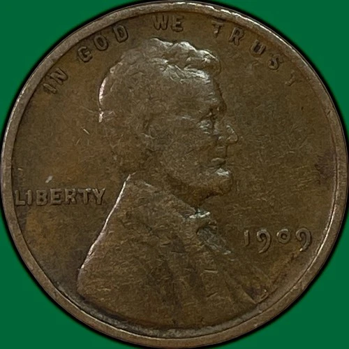 1909-VDB Lincoln Wheat Cent Very Fine VF Coin #37525