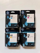 2017-21 GENUINE SET 4 HP 82 CARTRIDGES 69ml DESIGNJET 510 C4911A-C4913A CH565A