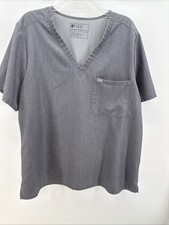Figs Scrub Top Womens XXL Gray Technical Collectio One Pocket Anti Wrinkle Basic