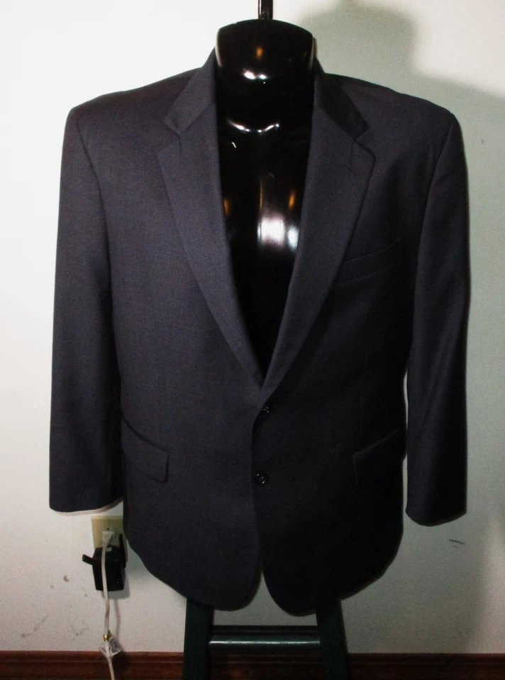 JOS. A. BANK Navy Blue 100% Wool 2 Pc Suit Men's Size 44 Short, 36X26 - Image 2 of 4