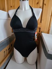 Damen Badeanzug-Monokini Octopus Größe 40 Schwarz mit Strass NEU ( B 90 )