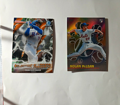 New York Mets 90s-25   38-Card Lot Bowman Chrome Lindor, McLean  Rookie And More
