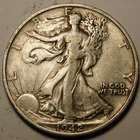 1942 S Walking Liberty Half Dollar 90% Silver F-VF "As Pictured-Not Cleaned"