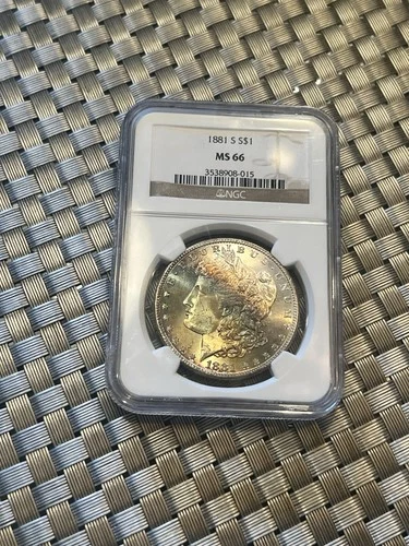 1881 s morgan silver dollar Nice ms66 Rainbow Toning