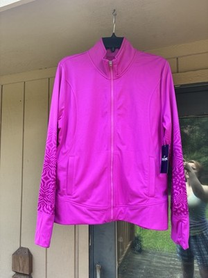 Spalding Petite Women s XL Pink Raspberry Zip Up Sports Jacket New! 